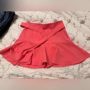 ZARA SELF-TIE BELTED WAIST RUFFLED HEM SKORT SKIRT PINK SIZE S